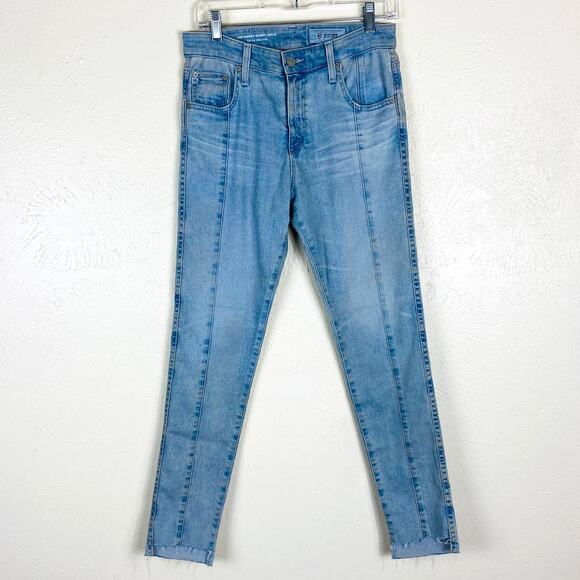 AG Adriano Goldschmied Farrah Skinny Ankle Jeans Sz 28 Stepped Hem Skylight Wash - Picture 2 of 11